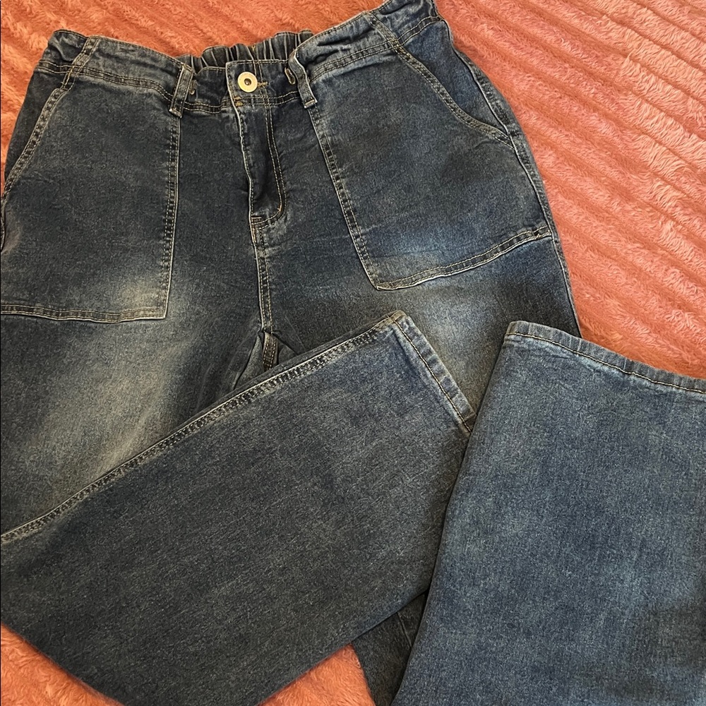 BloomChic Women's Boyfriend Jeans - Dark Blue Wash